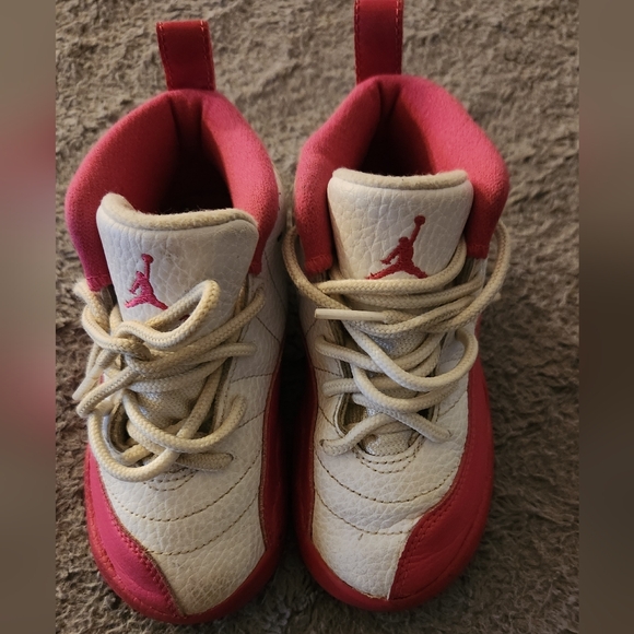 Nike Other - Kids' Nike Air Jordans Retro 12 White and Pink Sneakers